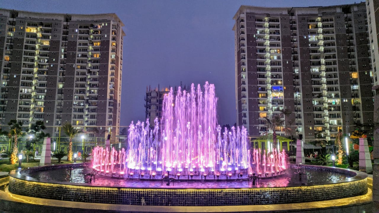 Sharanam Banner with muscial fountain