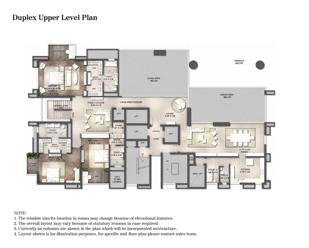 Duplex Upper Floor Plan