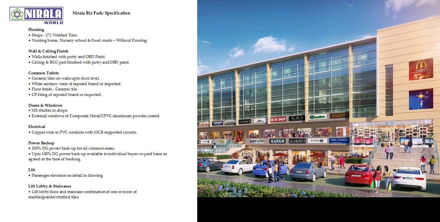 Nirala Biz Park specifications