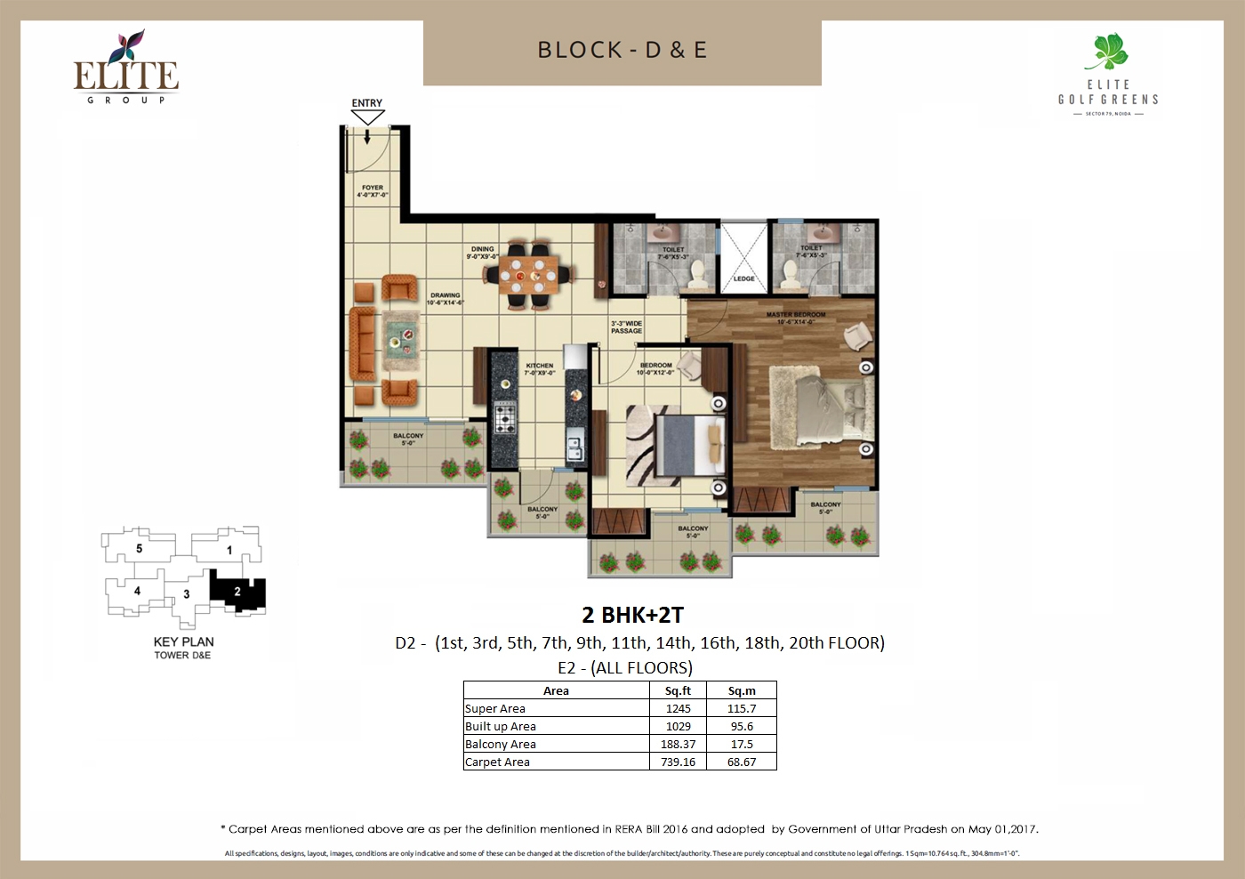 elite golf greens 1245 sqft floor plan