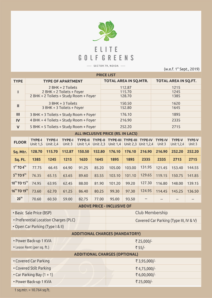 elite golf greens price list