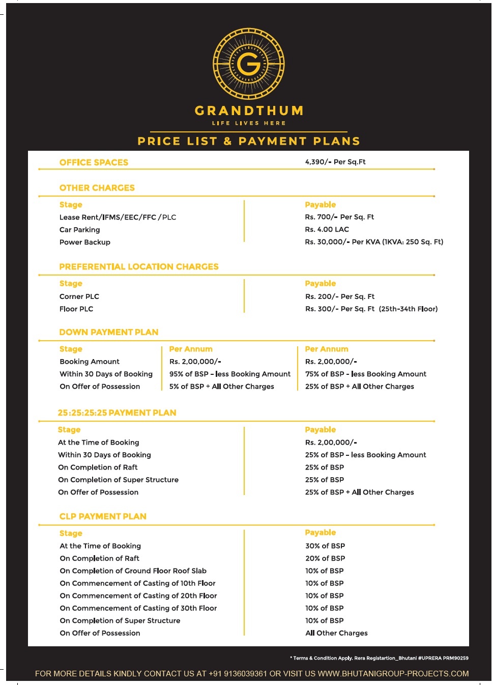 grandthum office space price list