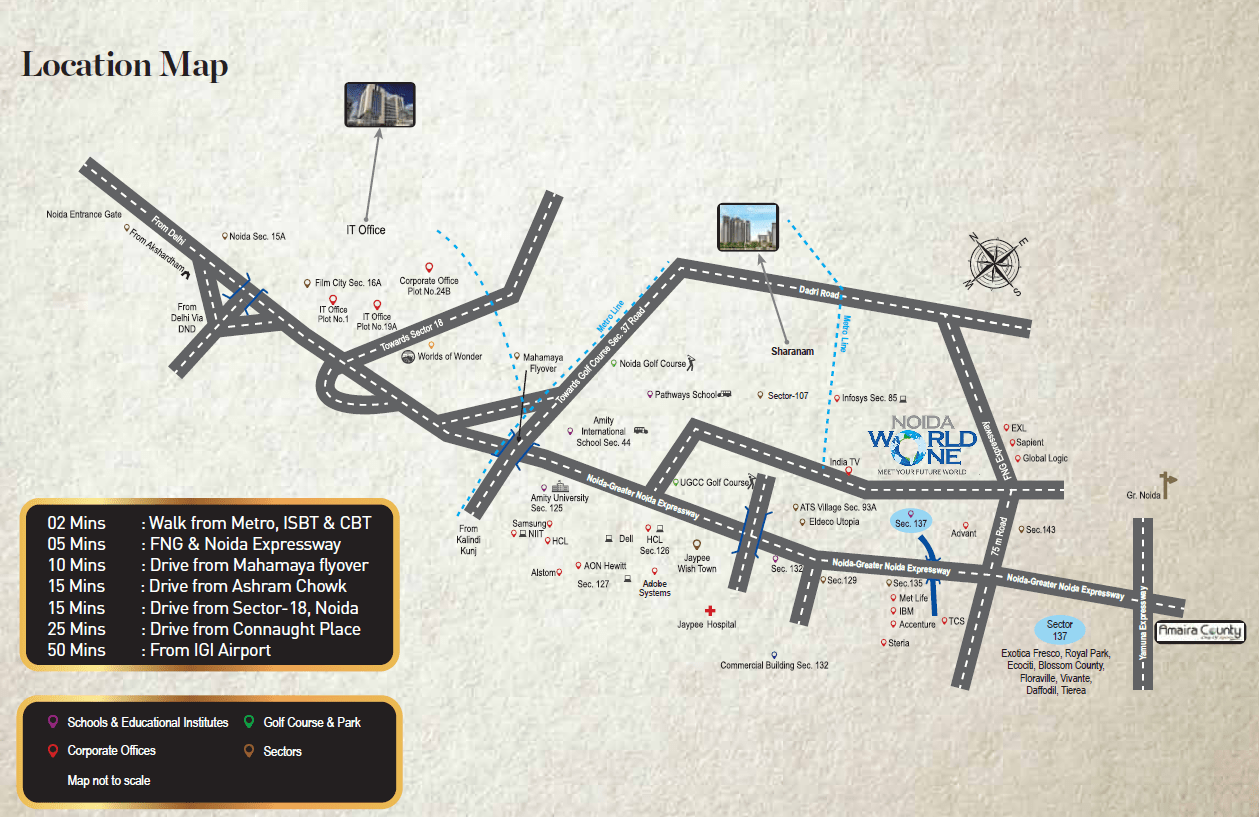 location Map Noida World One